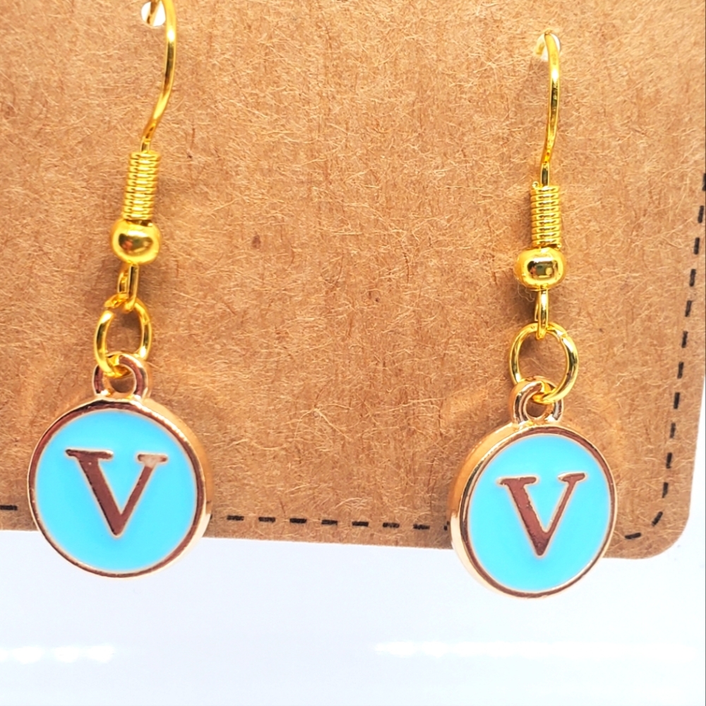 7/$10 V Initial Earrings, New